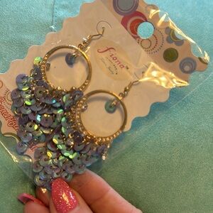 Aqua sequin earrings
